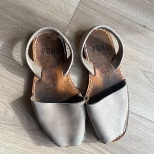 Pons Leather Sandals in Taupe